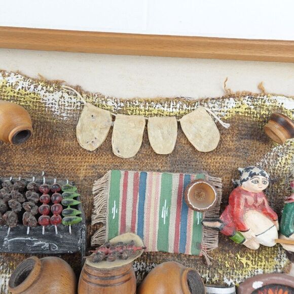 Armenian Folk Art Diorama 3D Picture  Depicting Cooking Handmade - Picture 7 of 13